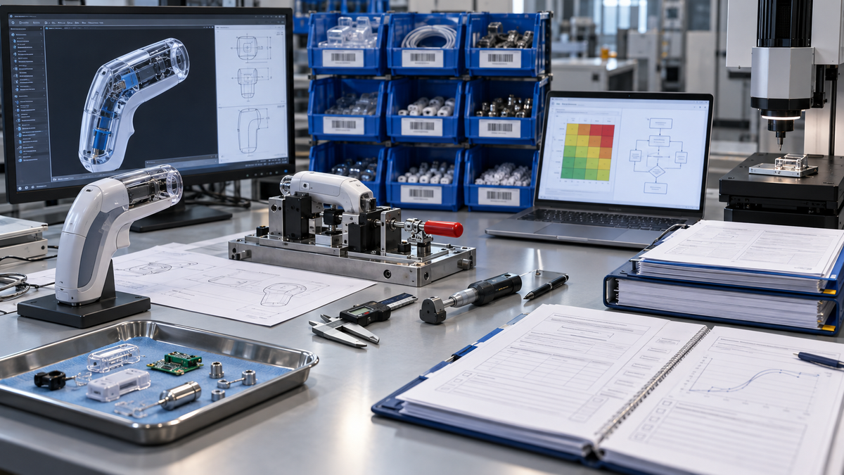 Medical device prototype, calibrated inspection equipment and verification records